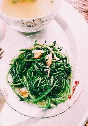 Hình của món Cải xoong xào tỏi.
