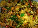 Orak arik kerang telur tempe manis pedas