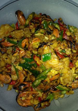 Foto resep Orak arik kerang telur tempe manis pedas