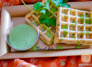 A picture of Savory semolina waffle.