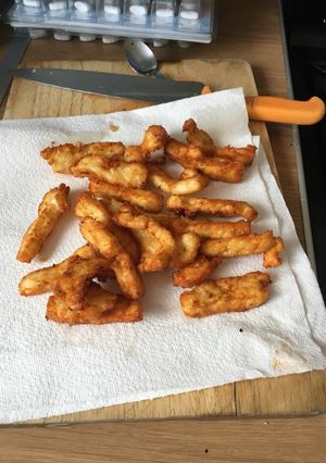 A picture of Halloumi sticks.
