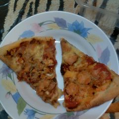 A picture of Pizza - Bacon and sausage.