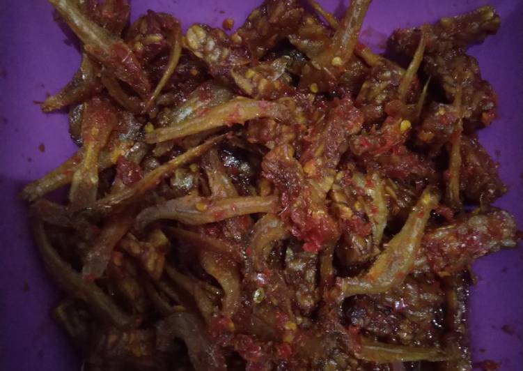 Teri tempe goreng balado