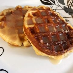 A picture of Low Carb Keto Friendly Maple Coconut syrup Waffle.