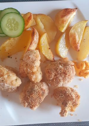 A picture of Baked cauliflower in the oven.