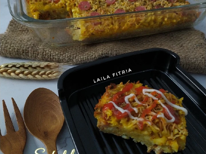 Easy Steps to Make Recipes 229. Schotel Mie Panggang the So Delicious Really Delicious.