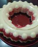 Gelatina de leche sabor vainilla y gelatina de grosella de agua