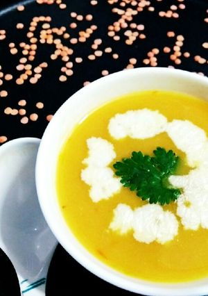 A picture of Masoor Dal soup.