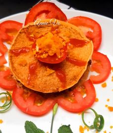 trứng rán rau củ