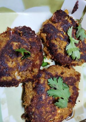 A picture of Shami kebab of ridge gourd peel.