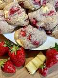 Cookies moelleux BB, fraises fraîches et chocolat blanc