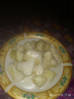 Foto resep Singkong rebus vla santan