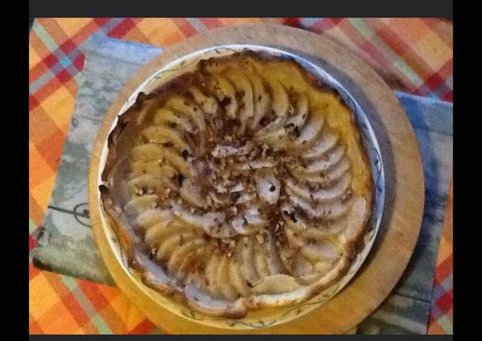 Tarte aux poires chinoises et noix du jardin