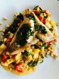 Rotbarschfilet auf Mangoldgemüse