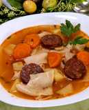 Lebbencsleves kolbásszal (vegán)