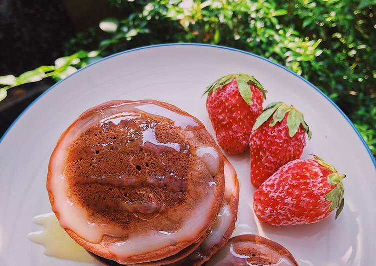 Resep Eggless Choco Pancake, Enak