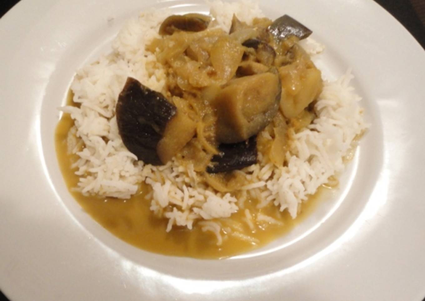 Eggplant and Potatoes in Coconut Sauce