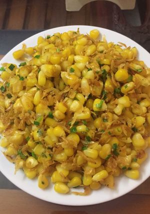 Hình của món Ngô xào tép.