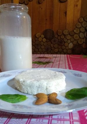 Una foto de Leche y queso de almendras