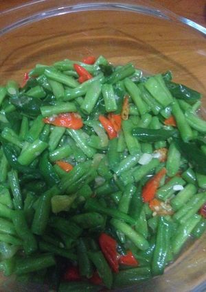 Foto resep Oseng baby buncis pedas#ramadhanberkesan