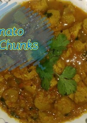 A picture of Soya Chunk Curry.