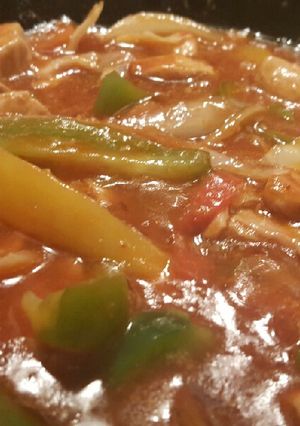 A picture of Singaporean curry served with rice, spaghetti and mayo sauce😊.