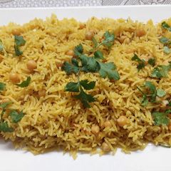 A picture of Safaid Chana Pulao.