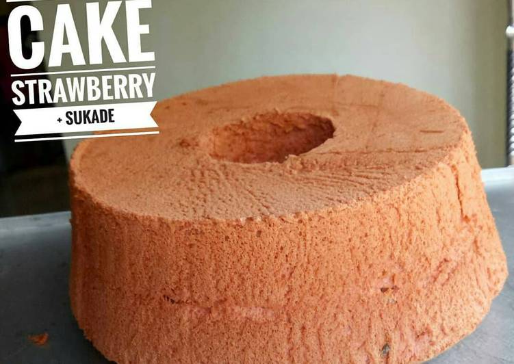 Resep Angel Food Cake Strawberry + Sukade, Sempurna
