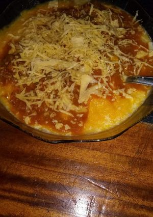 Una foto de Falsa polenta (con zapallo) vegetariana 🌺🌷