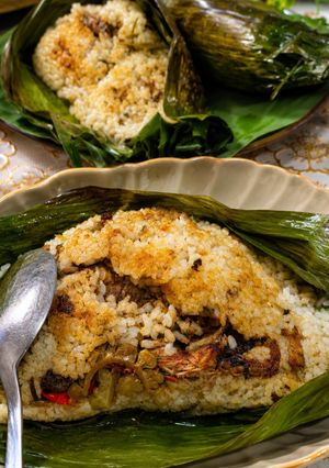 Foto resep Nasi Bakar Wangi Daun Pisang