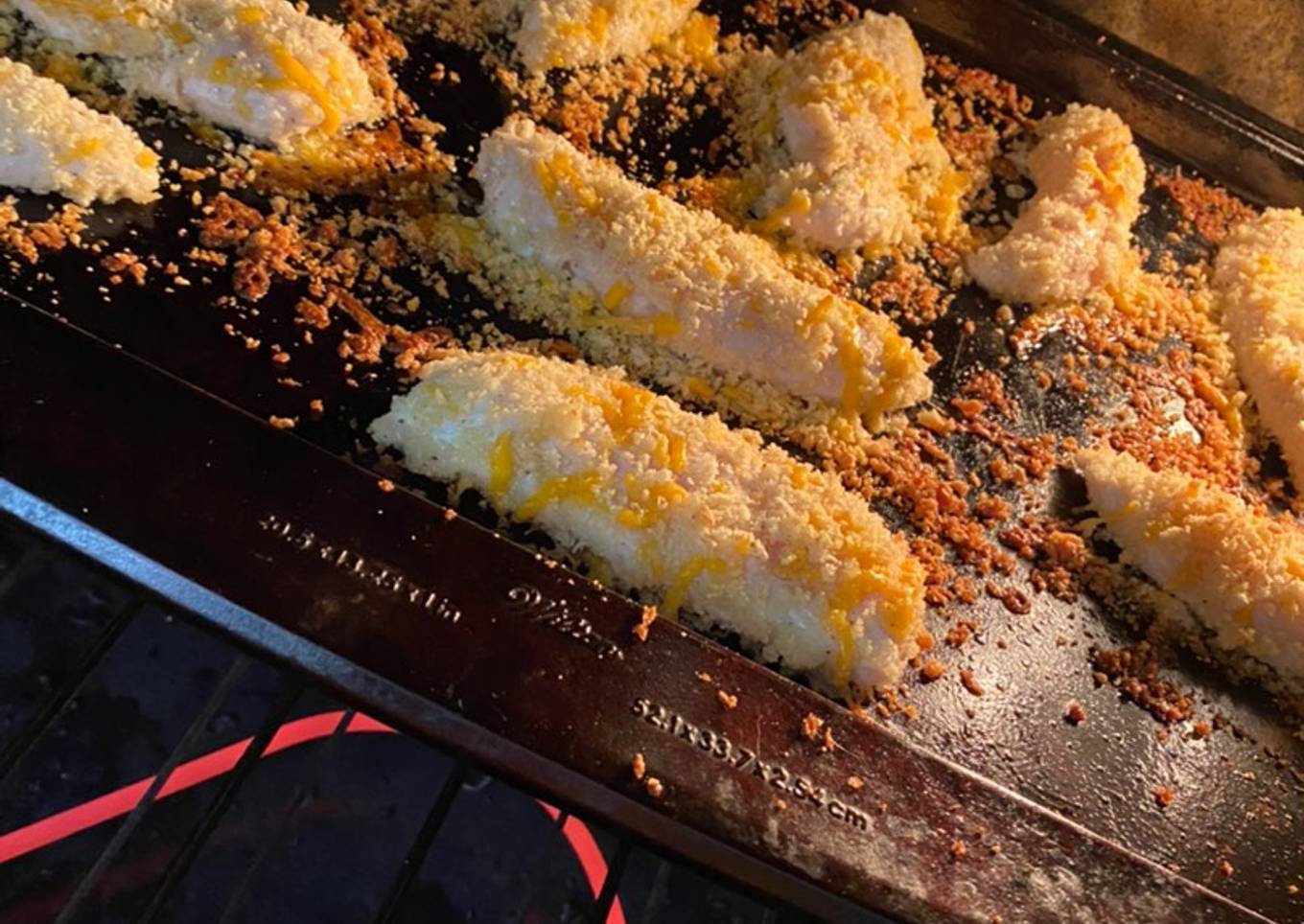 Crispy chicken breast with crispy cheddar garlic