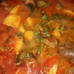 A picture of Aloo baingan chi bhaji....!!.