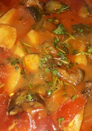 A picture of Aloo baingan chi bhaji....!!.