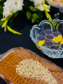 عکسی از دستور حلوای آرد گندم زعفرانی