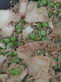 A picture of Fried Rice (Chinese Rice with Vegetables, Crab, and Soy Sauce).