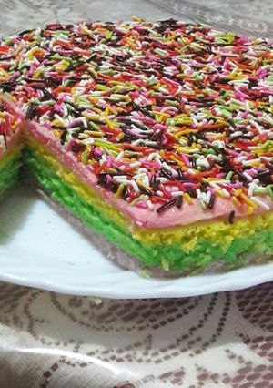 Foto resep Bolu pelangi kukus