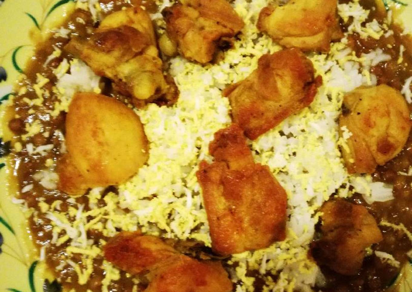 Lentejas con pollo y verduras a mi manera