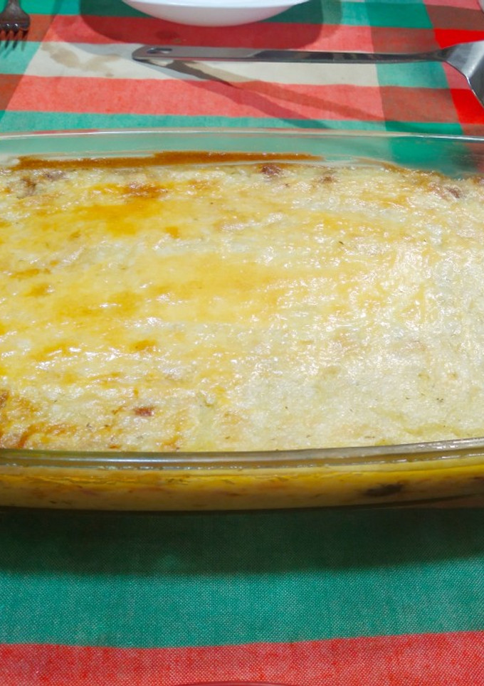 Una foto de Pastel gratinado de patata y codillo de cerdo