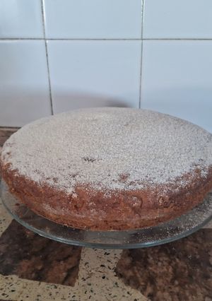 Una foto de Torta de ricota y cacao con dulce de batata