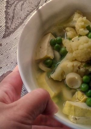A picture of Cauliflower Peas Soup.