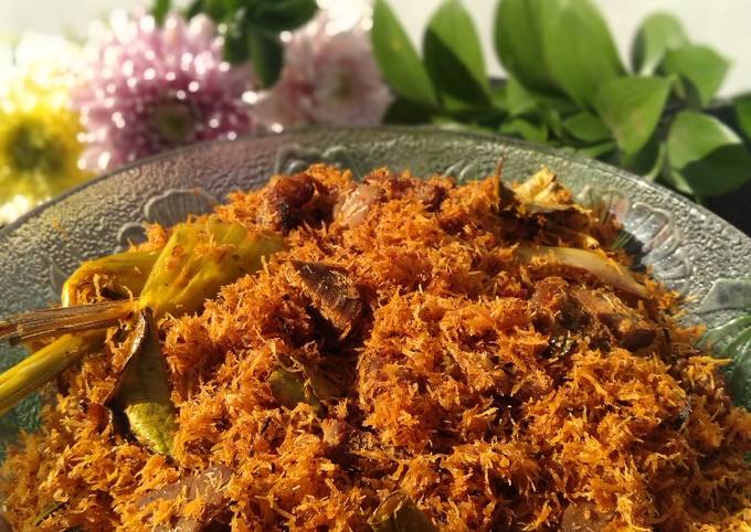  Resep mudah memasak Serundeng daging gula merah tahan lama yang lezat