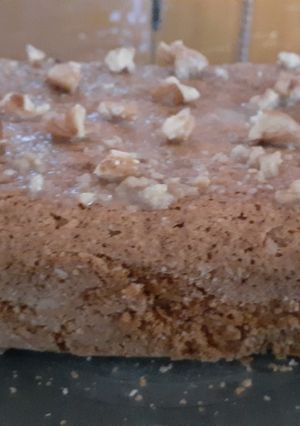 Una foto de Budín de vainilla con nueces