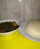 Afang soup with tuwo Masara(corn flour)