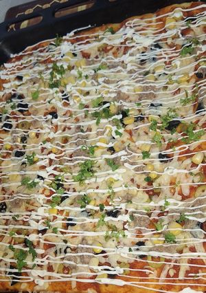 صورة لوصفة بيتزا السميد تجي خفيفة وبنينة تهبل😋😋