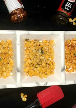 A picture of Steamed Masala cheesy and salty sweet corn recipes.