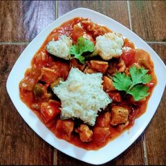 A picture of Chicken Shashlik(Saucy with Gravy).