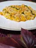 Risotto zucca granella di amaretti ed erba cipollina