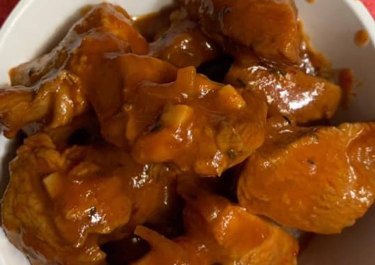 La Recette Pas à Pas Poulet sauce barbecue au Cookeo