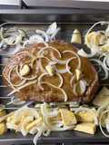 Bife de Vacío al horno con papas y boniatos