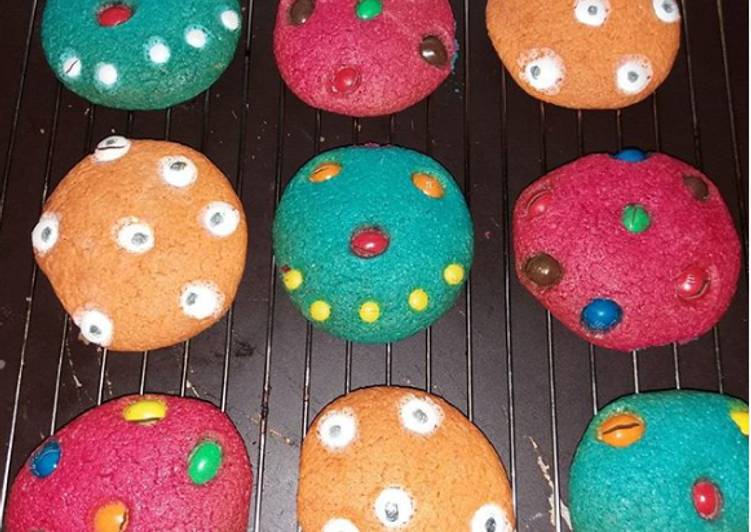 Cookies de colores con lacasitos y M&M'S